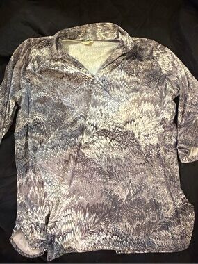 Vintage roaman’s 2X Gray Abstract Marble Print Tunic Top Plus Size